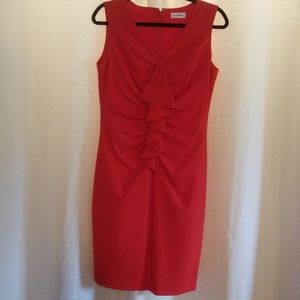 Red Calvin Klein dress